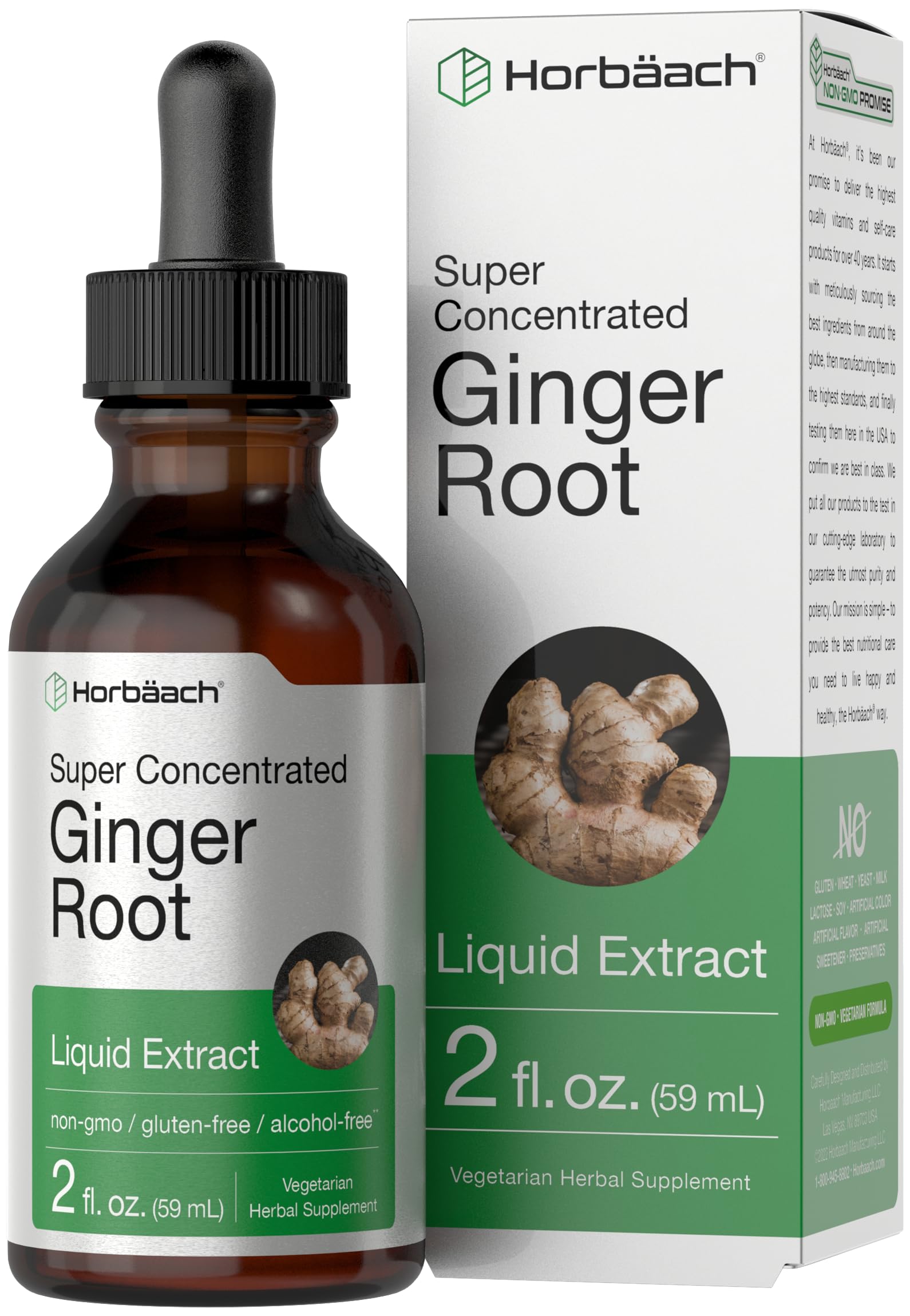 Amazon.com: Horbäach Ginger Root Extract Liquid | 2 oz | Alcohol